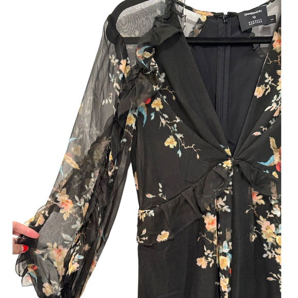 Zimmermann 1/ US 6/AU 10 Maples SILK Feathery Wide Leg Jumpsuit Maxi Dress Black - Picture 5 of 16